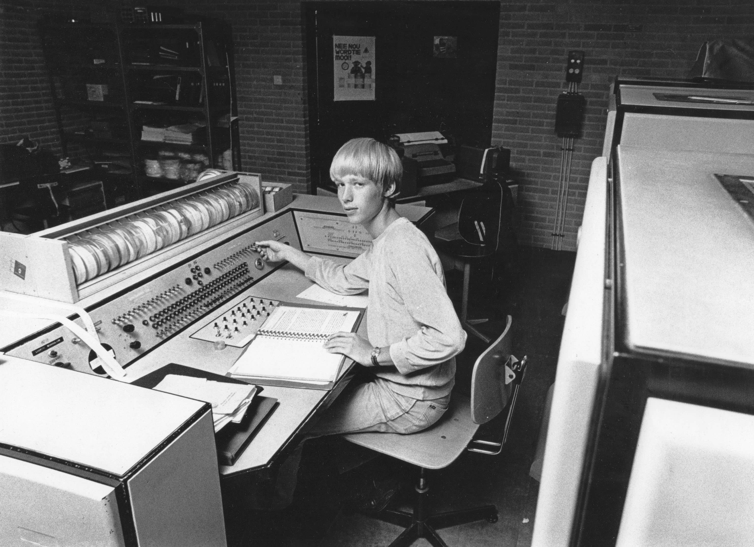 Me in October 1979 behind an old X1 from Electrologica, the first commercial computer in the Netherlands. It shows my early interest for computers.